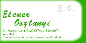 elemer oszlanyi business card